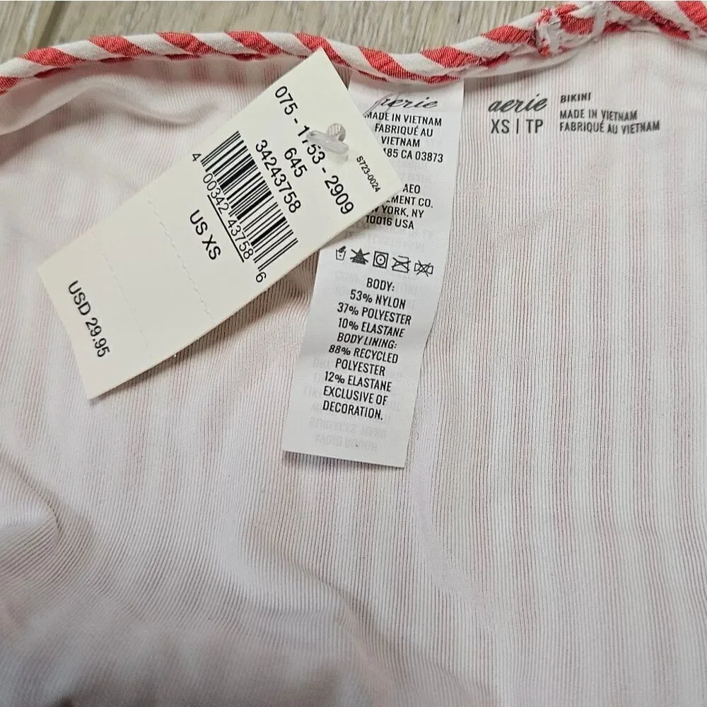 Aerie Bundle Mixed Bikini Pieces Scoop Neck Ruffle Seersucker Bottom Women's XS